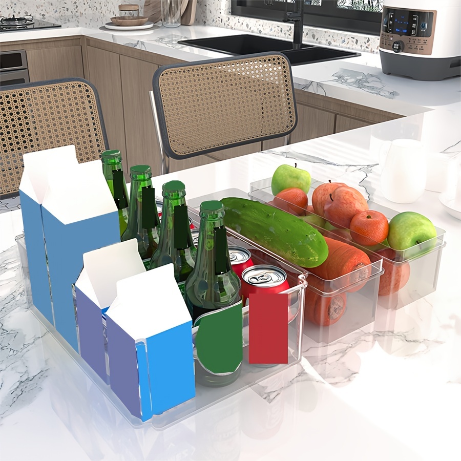 WolinTek Organizador Nevera,10pcs Organizador frigorifico,Organizadores  para la Despensa,Caja de Almacenaje Caja de plástico para Bebida,para la  Cocina,Despensa (10Pcs) : : Hogar y cocina