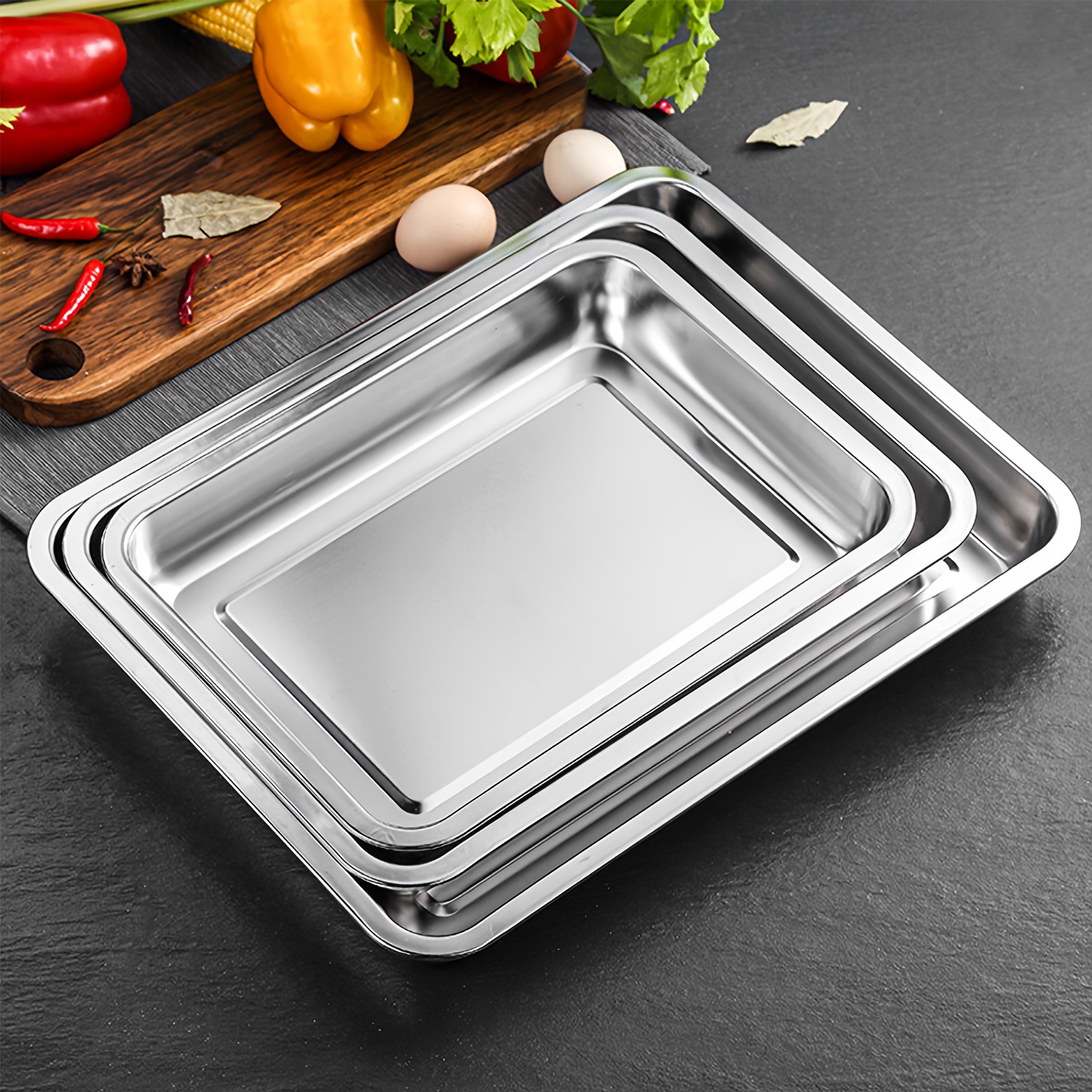 Stainless Steel Flat Toaster Oven Pan Tray Non Toxic And Healthy