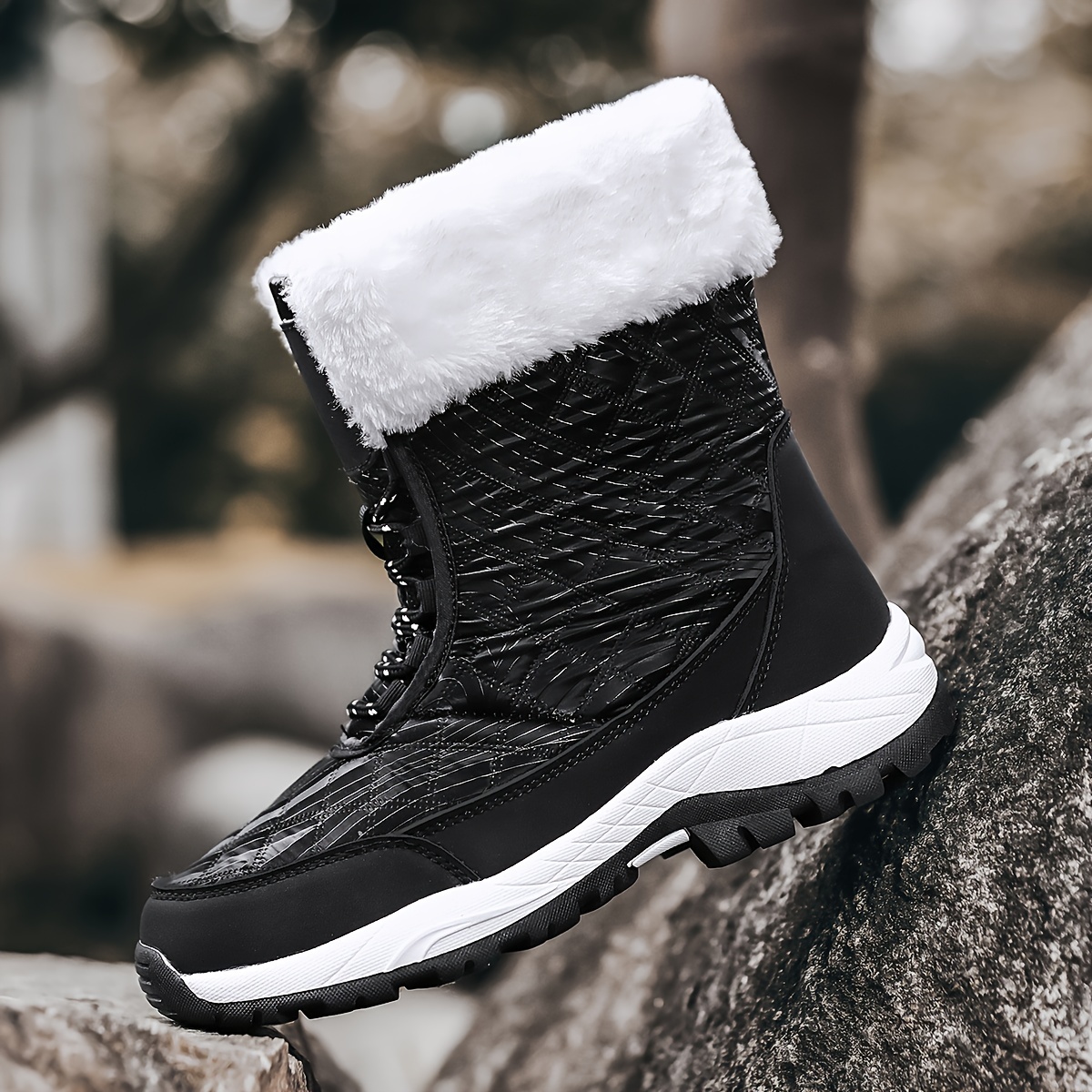 Women's Snow Boots Warm High Top Hiking Boots