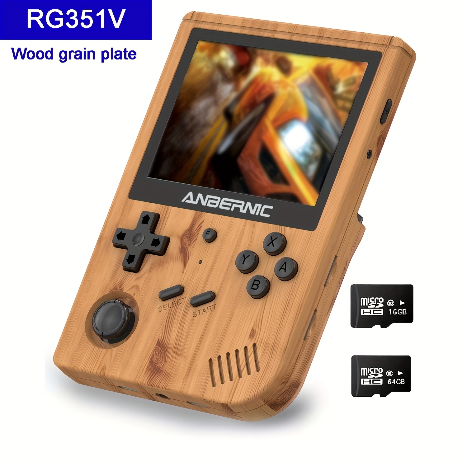 Buy the Best RG351V Wood Grain Version Handheld Console - WiFi, TF Card & 3.5 Inch IPS Screen