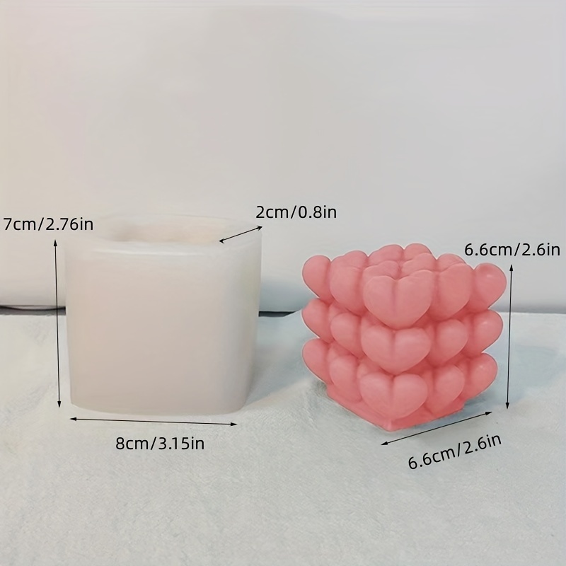 Single Cube Heart shaped Silicone Candle Mold - Temu