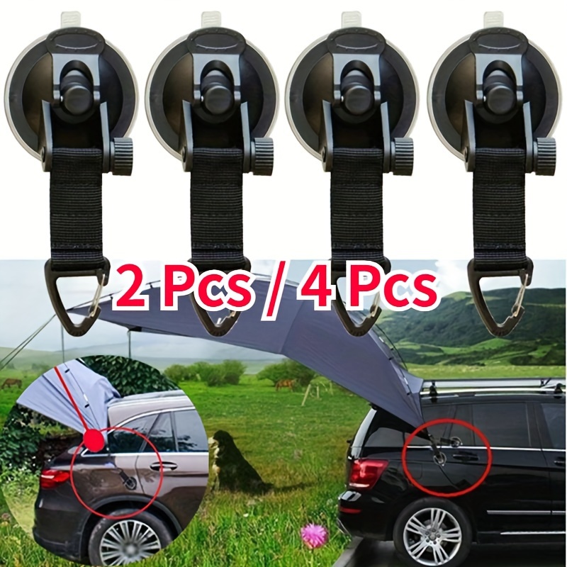 

2/4pcs Outdoor Camping Tent Suction Cup With Hook, Multi-functional Suction Cups, Car Tent Canopy Suction Cup Hook