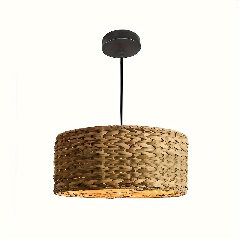 YCLED Lampadari in legno vintage/bambù industriale 3 luci lampada a  sospensione corda gabbia in metallo gabbia loft rustico soffitto luce retro