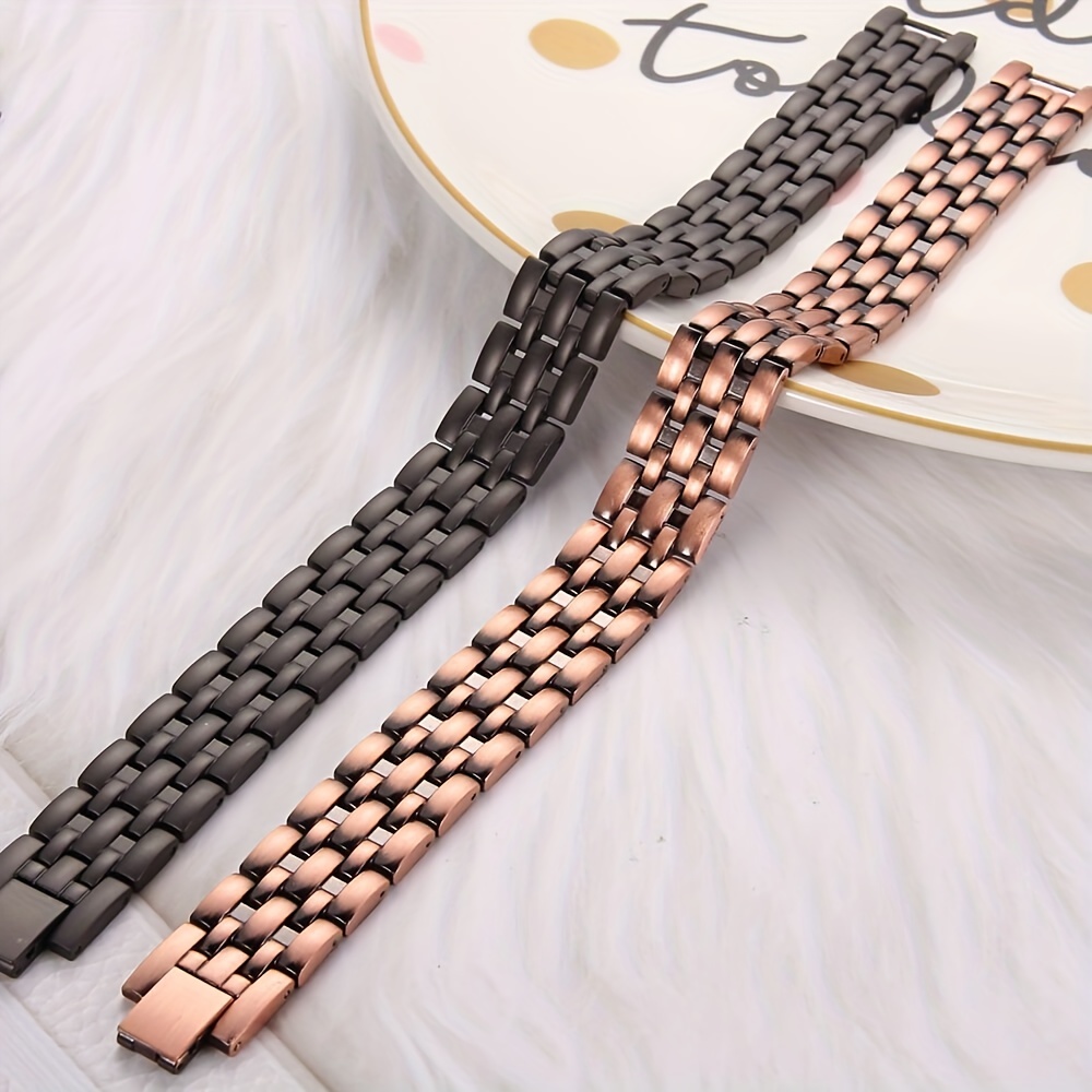 Copper Bracelets For Men Pure Copper Magnetic Bracelet With - Temu