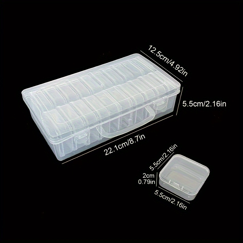 Quefe 14pcs Bead Organizers in A Clear Box, Clear Plastic Diamond Painting Storage  Container with Mini Clear Boxes for Craft Organziers and Storage Art  Embroidery Nail Accessories