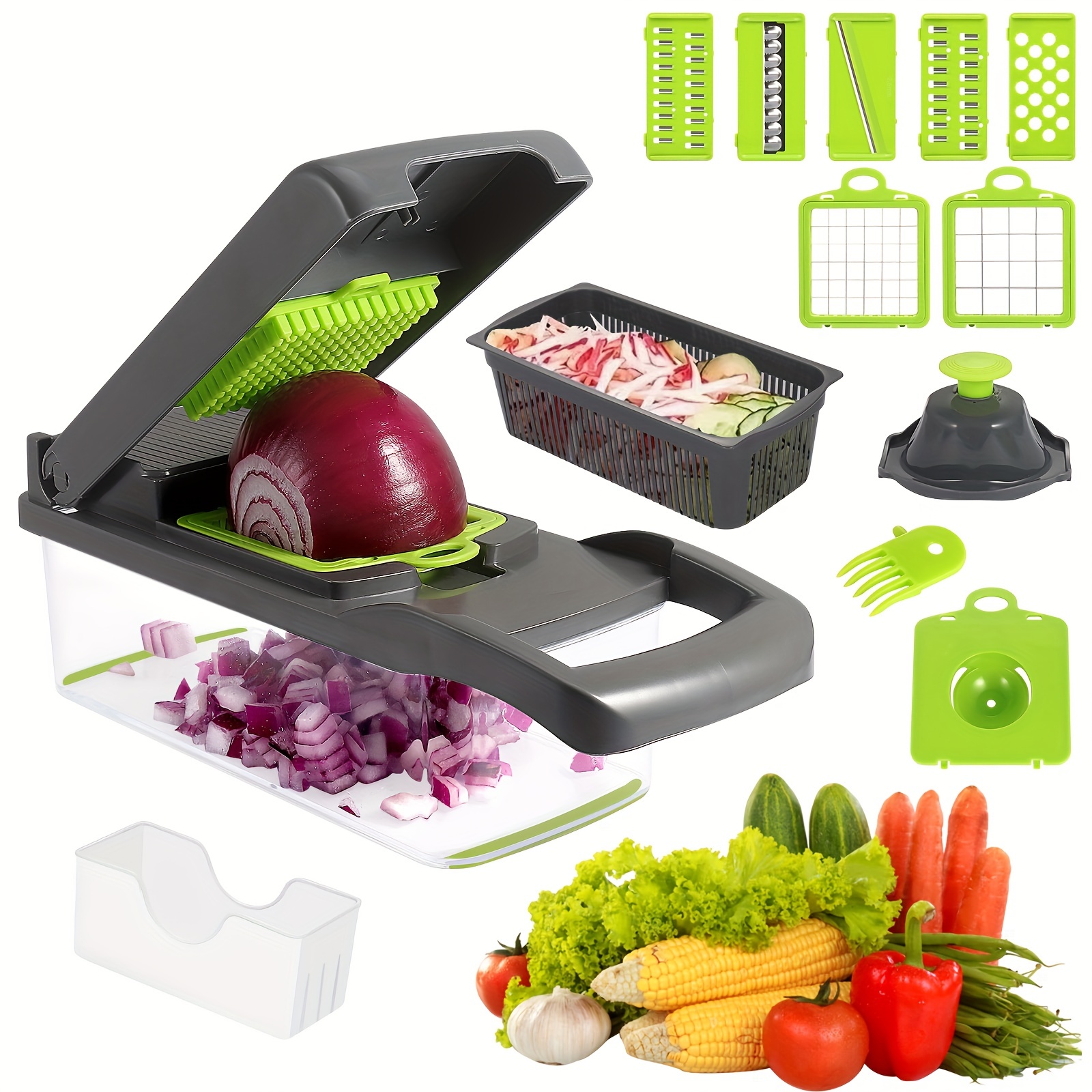 Multifunctional Veggie Chopper Onion Chopper With 7 Blade Vegetable Cutter