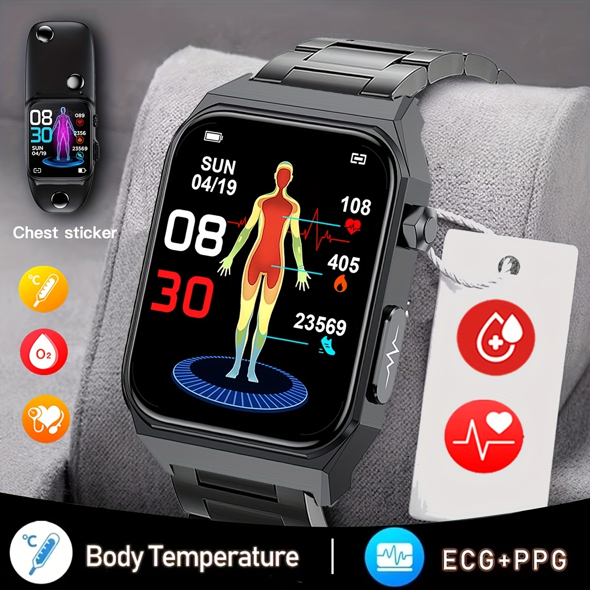 Chytré Hodinky Blood Sugar Monitorují Krevní Tlak, Tělesnou Teplotu ...
