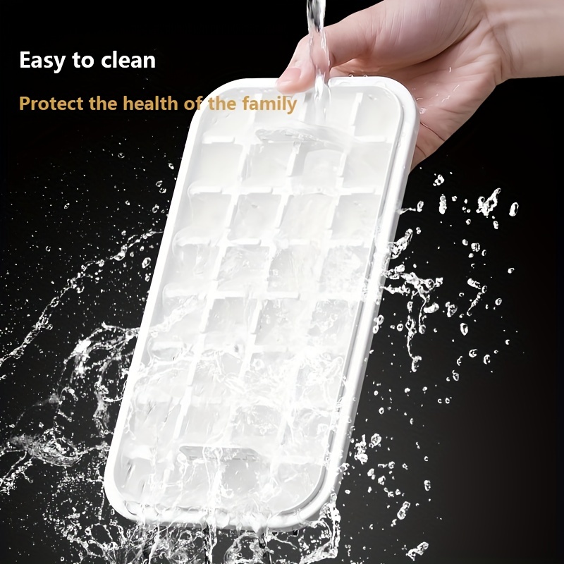 1pc, Ice Cube Tray With Lid And Container, Flexible Plastic Ice Cube Mold, Ice  Trays For Freezer, Ice Cube Maker, One Press Easy Release Ice Maker, For  Soft Drinks, Whisky, Cocktail, And
