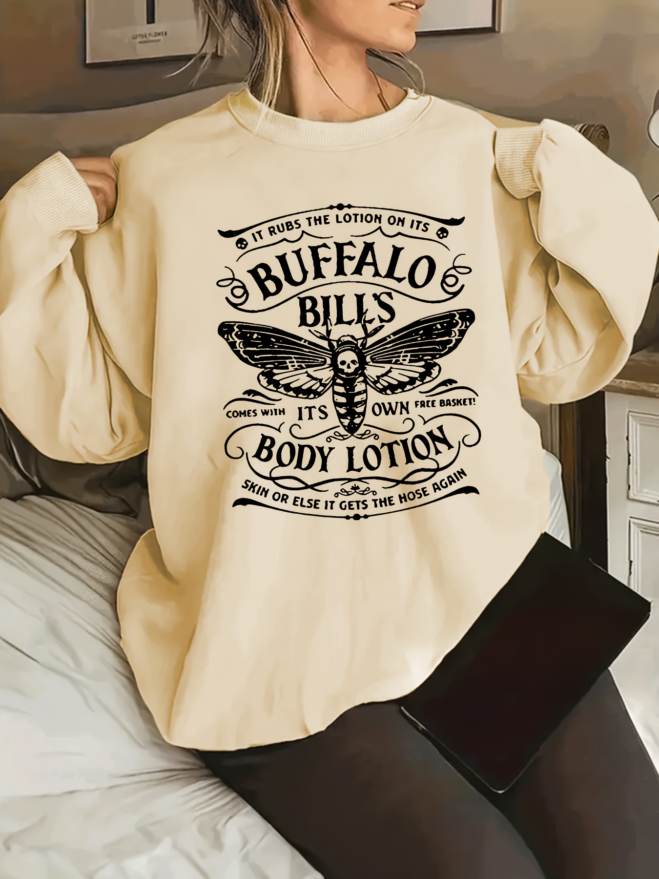 Buffalo Print Sweatshirt Casual Crew Neck Long Sleeve - Temu
