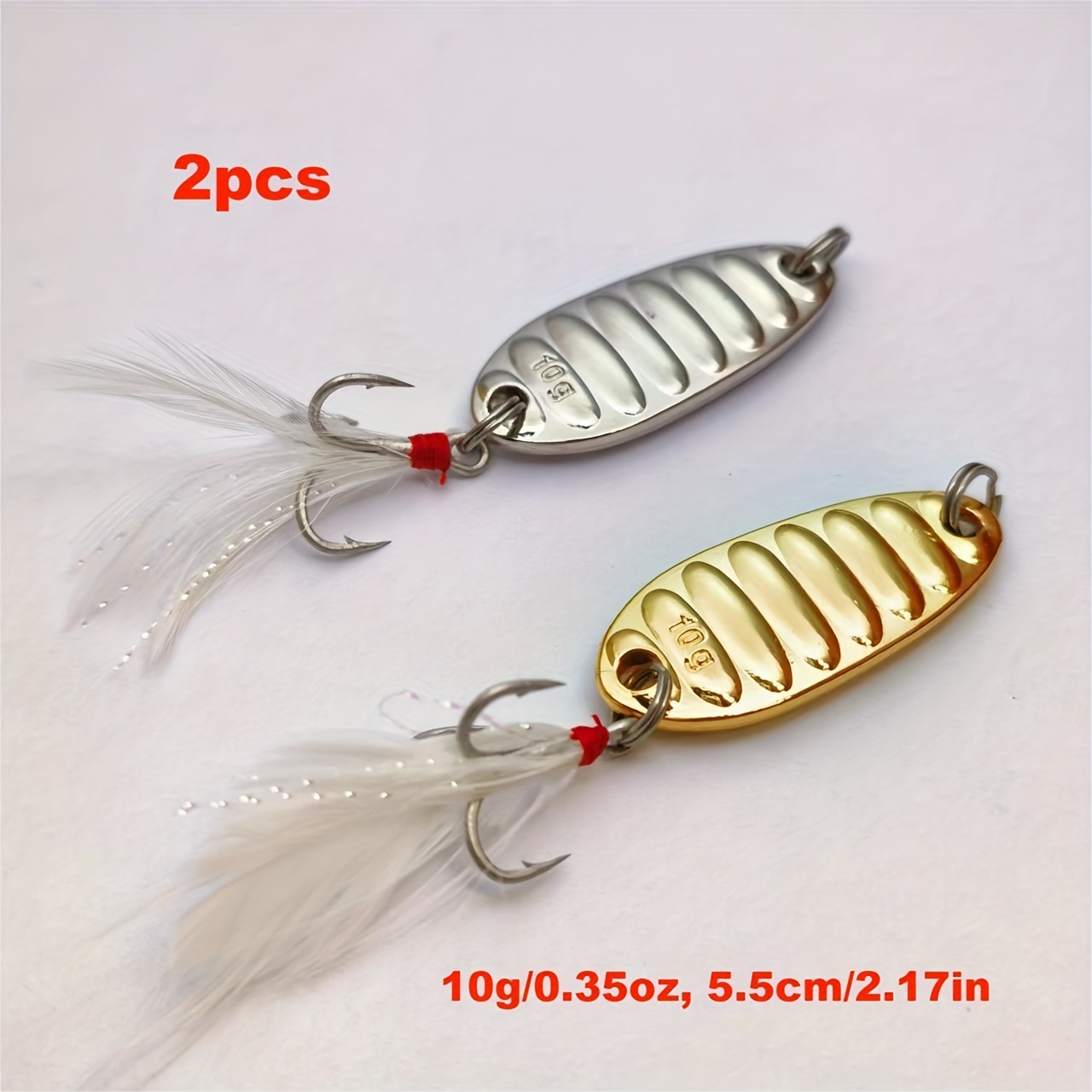 12 Pzas Conjunto Señuelo Pesca Metal Cuchara Pesca Conjunto - Temu