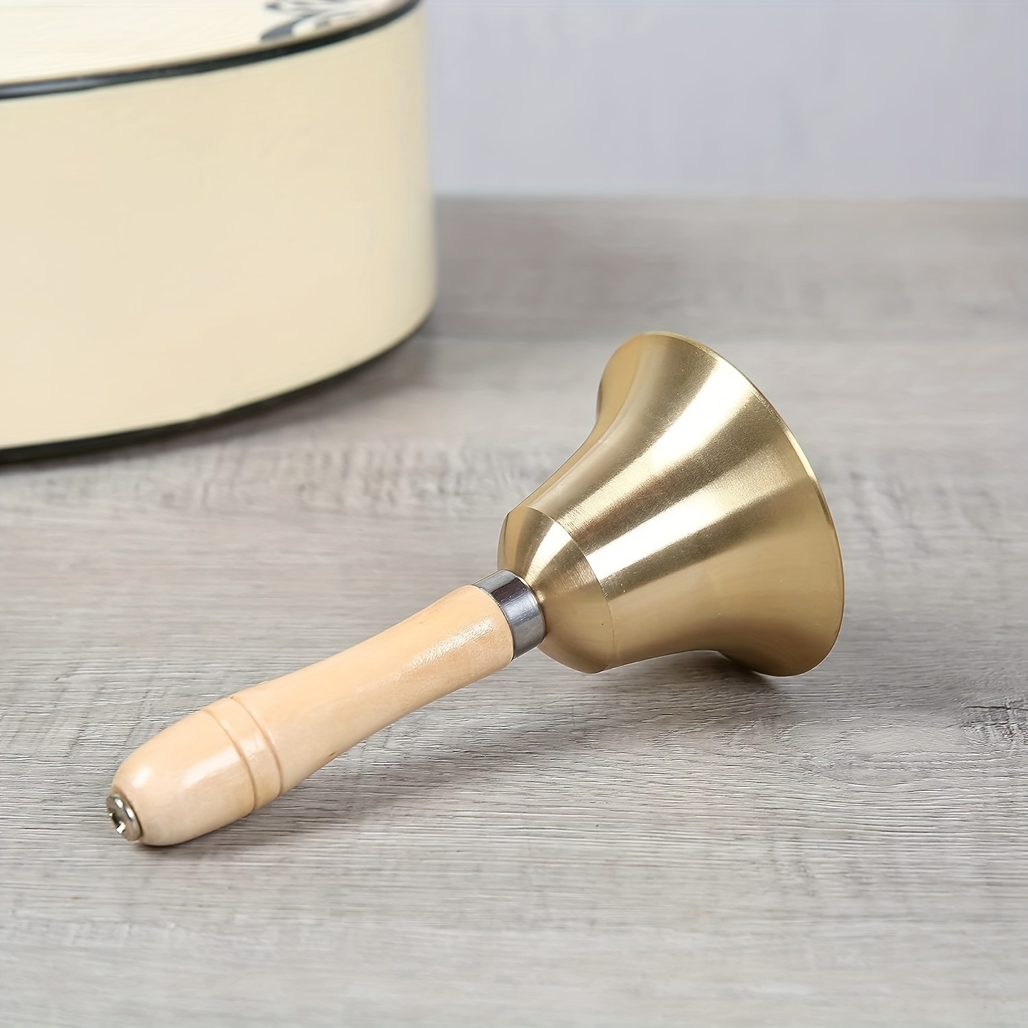 Hand Bell Wooden Handle Brass Bell Super Loud Solid Brass Hand Call Bell  Large Hand Bells for Adults and Kids