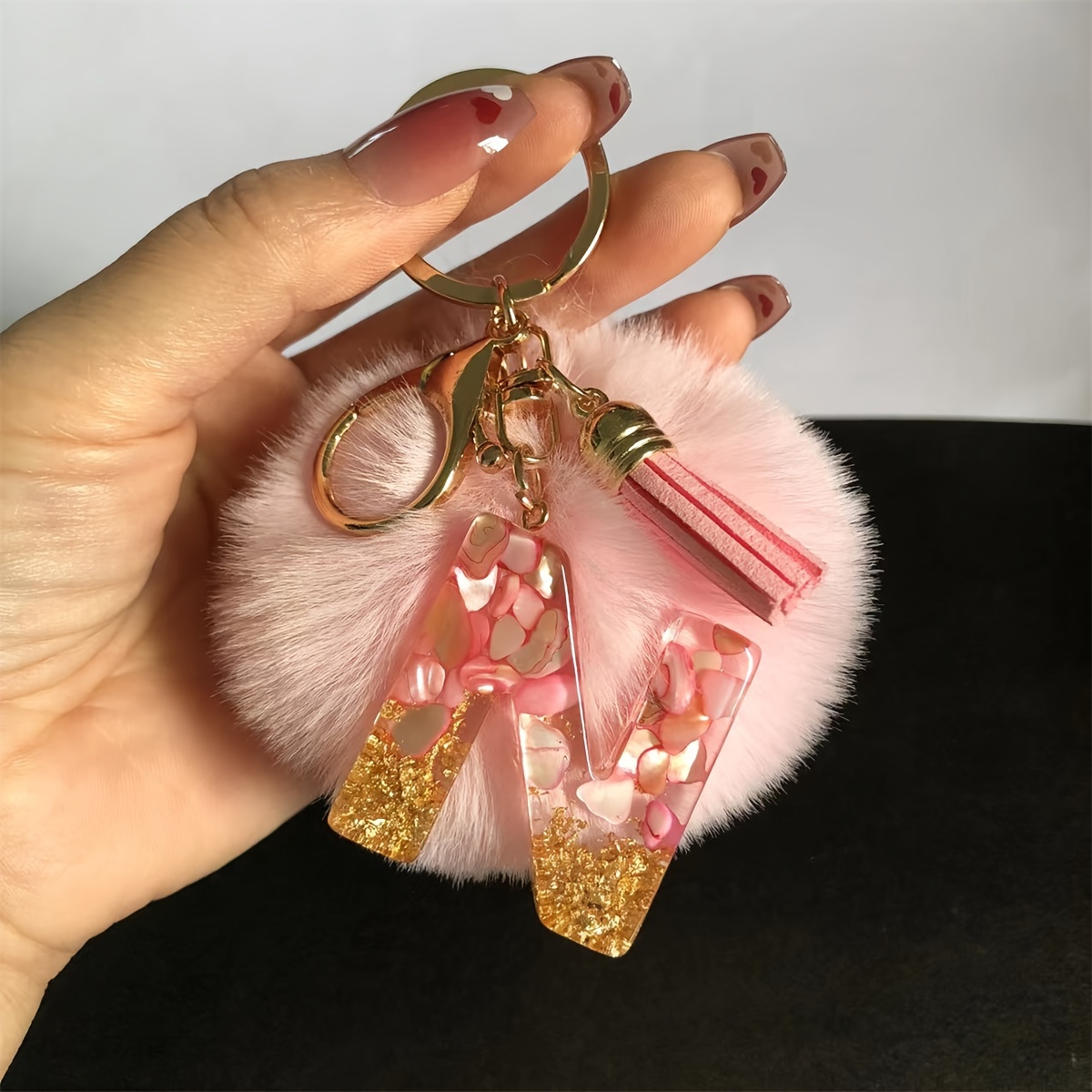 Alphabet pom clearance pom keyring