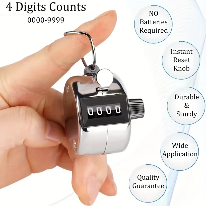 2 pièces Compteur manuel électronique Led Count Rang Tricot Automatique  Compteur client numérique 5 chiffres Compteur de doigts réinitialisable