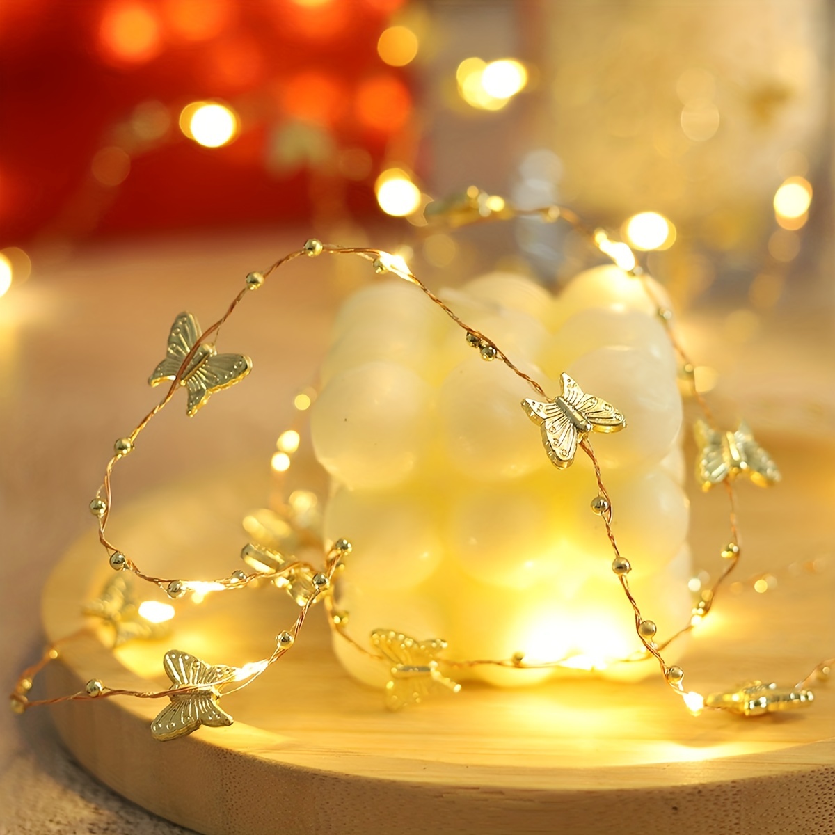 1 Cadena Luces Led Alambre Cobre Navidad Pilas Impermeable - Temu
