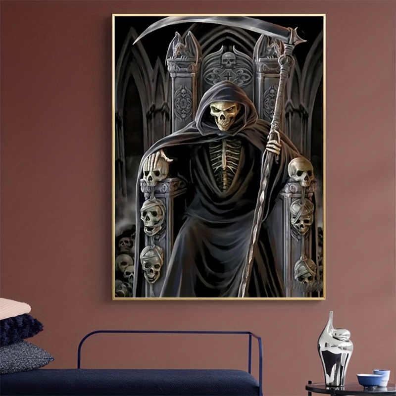 5d Diy Large Diamond Painting Kits For Adult Grim Reaper - Temu