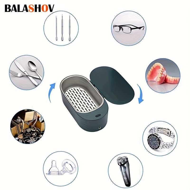304 Stainless Steel Jewelry Cleaner, Suitable For Cleaning  Glasses/watches/dentures/contact Lenses, Operates At 50khz, With A 5-minute  Cleaning Cycle - Temu