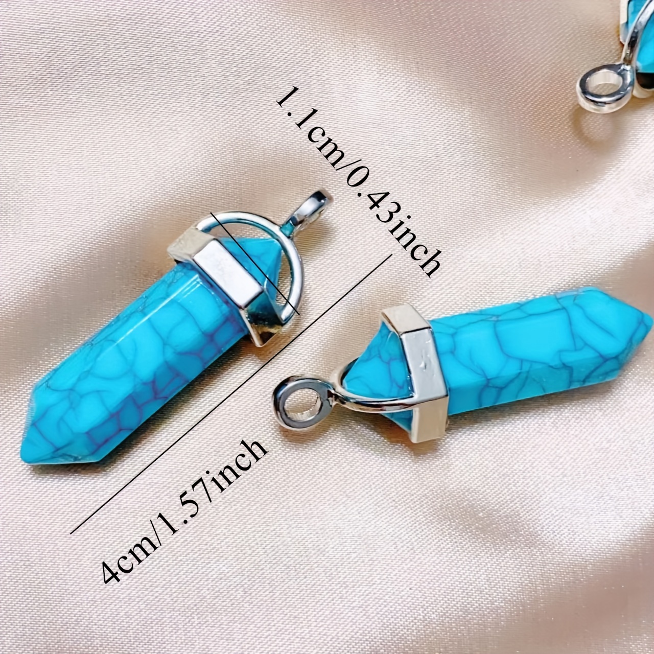 2pcs Turquoise Bullet Shape Pendant Set