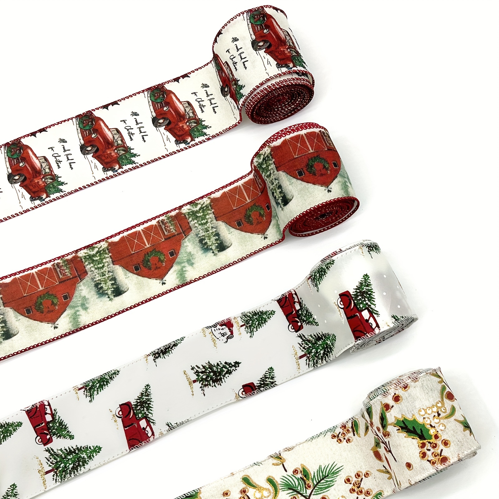Christmas Velvet Wired Edge Ribbon, 1-1/2-Inch, 50-Yard - Red/Silver