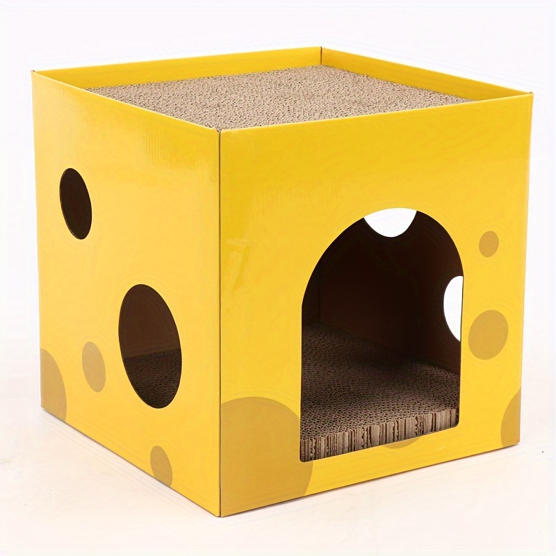 Corrugated cardboard shop cat house