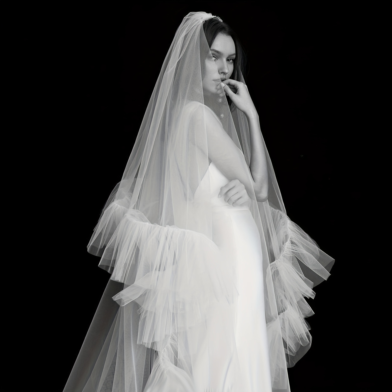 Ethereal Blusher Cathedral veil wide –