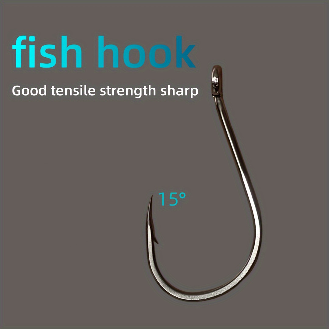 Fishing Hooks Set: Carbon Steel Single Circle Barbed Hooks - Temu