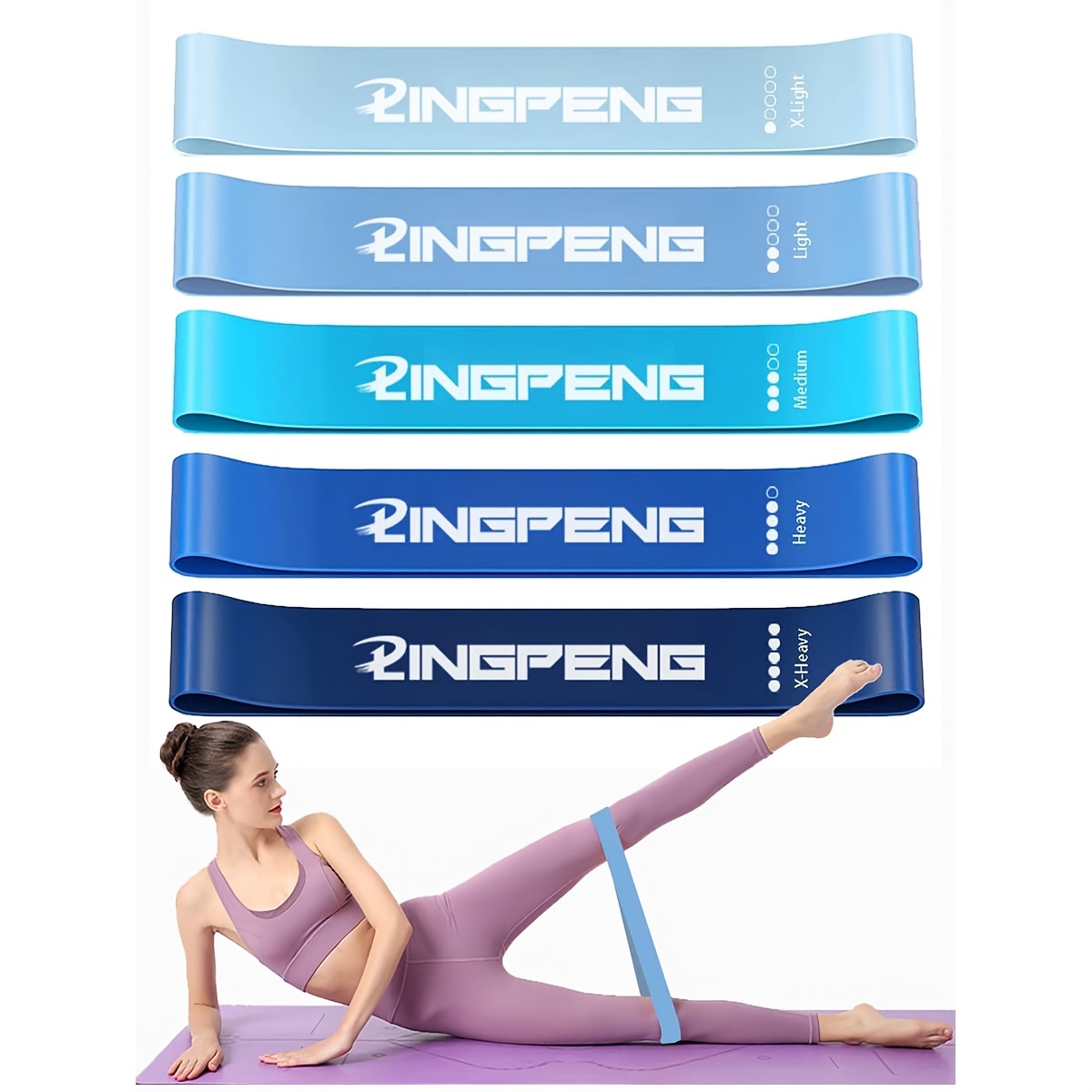 Yoga Exercise Resistance Loop Bands Storage Bag Instruction - Temu