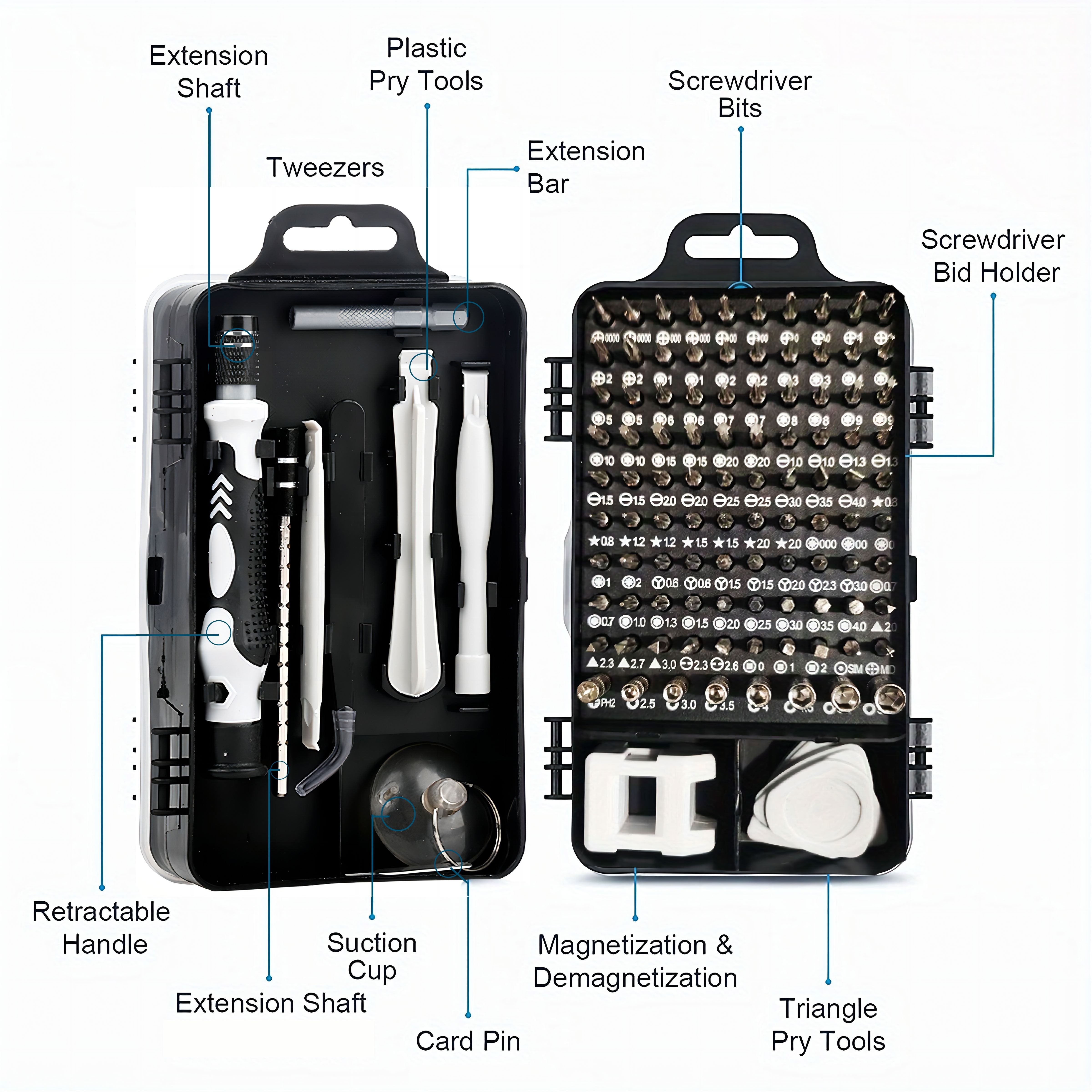 115pcs Kit De Herramientas De Reparación De Destornilladores De Precisión  Para Automóviles Y Teléfonos Móviles, Juego De Destornilladores  Electrónicos Multifuncionales, Herramienta De Desmontaje Y Reparación De  Relojes Y Teléfonos Móviles (negro) 