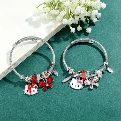 New Release Hello Kitty Pendant Bracelets With - Temu