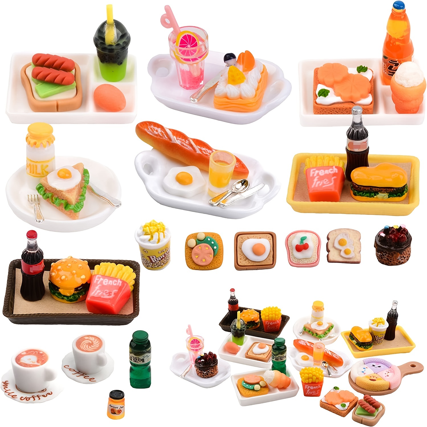 Mini Food Miniature Doll House Accessories Small Resin Doll Food Dollhouse  Food Set Pretend Play Kitchen Food Toys Adults Teenagers Mini Food Drink  Bottle Toys Assorted Food Accessories, Buy , Save