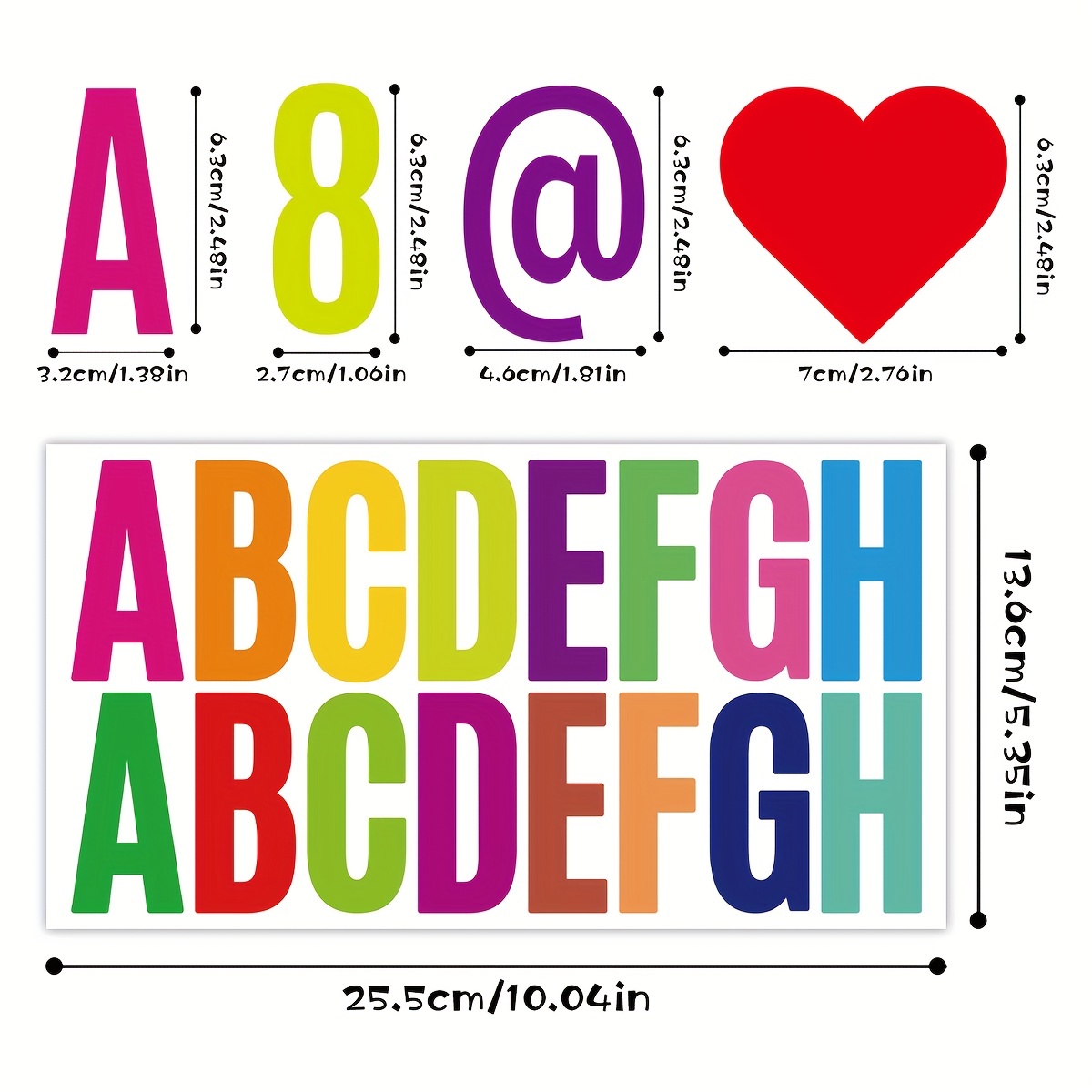 20 Sheets Scrapbook Letter Stickers, Colorful Self Adhesive Alphabet Number  Letters for Gift Card, School Projects