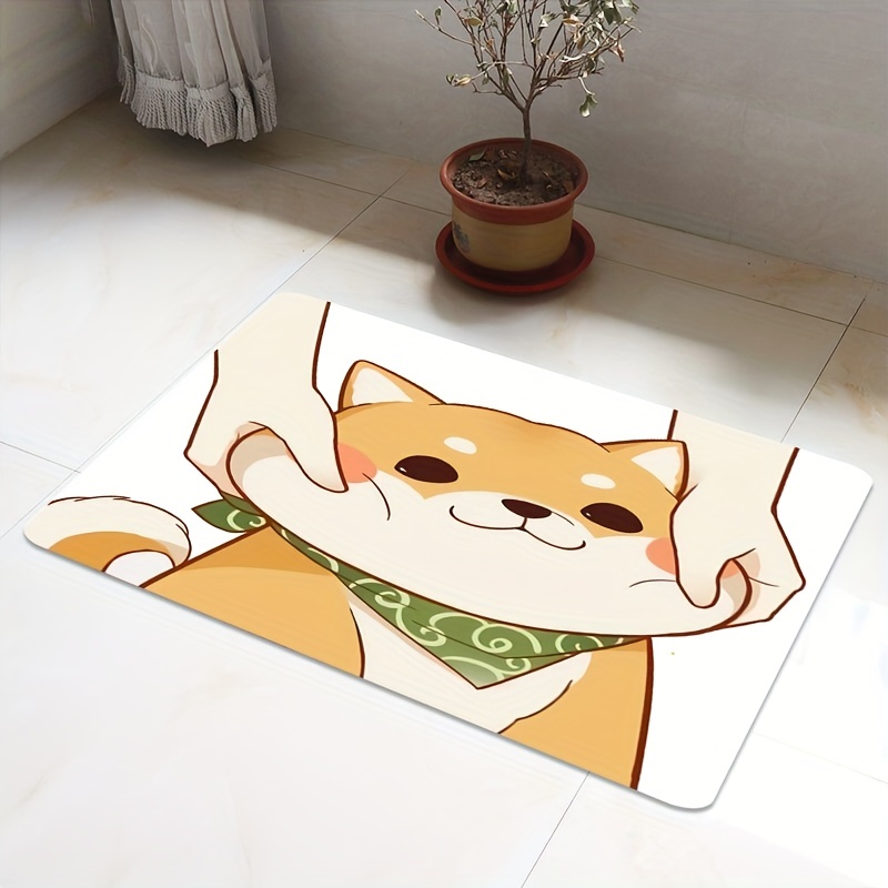 Cute Shiba Inu Doorway Floor Mat Absorbent Non slip Rug - Temu