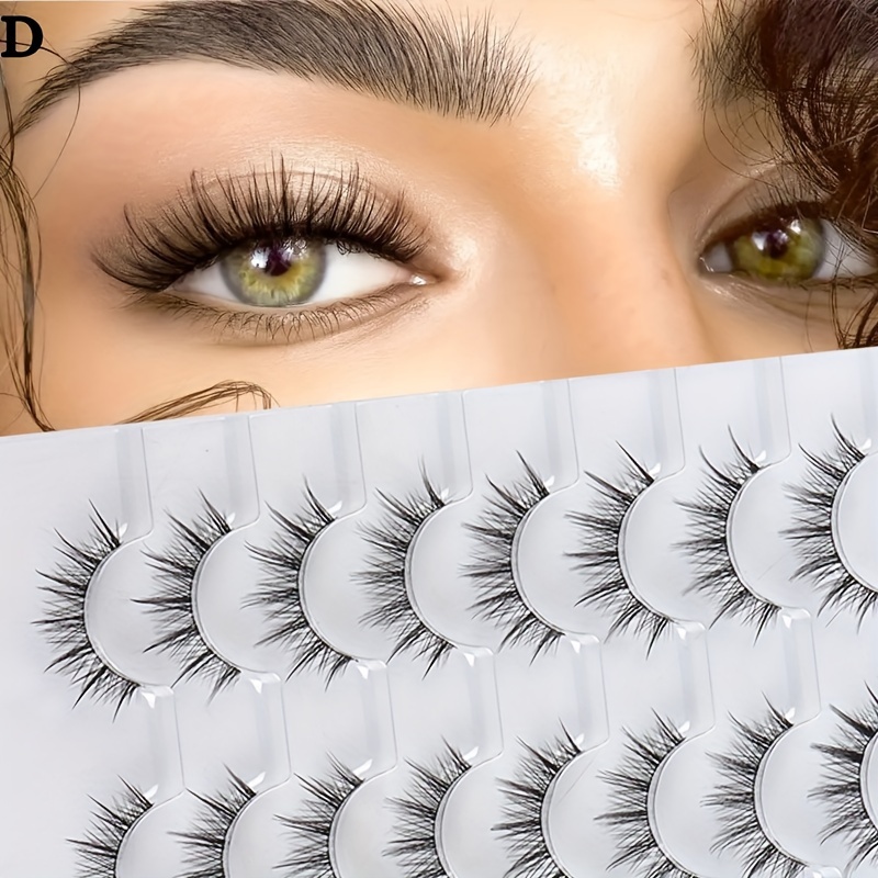 10 Pairs Manga Lashes Wet Look Japanese Style Cosplay Spiky Eyelashes Anime  Lashes 16mm Wispy Thick Faux Mink Doll Eyelash Extension Look Like