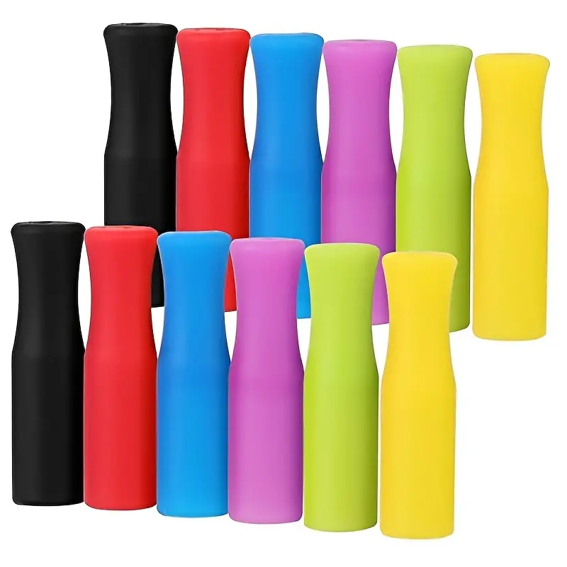 Reusable Silicone Straw Tips - Multi-color Covers For Wide Stainless Steel  Straws - Temu