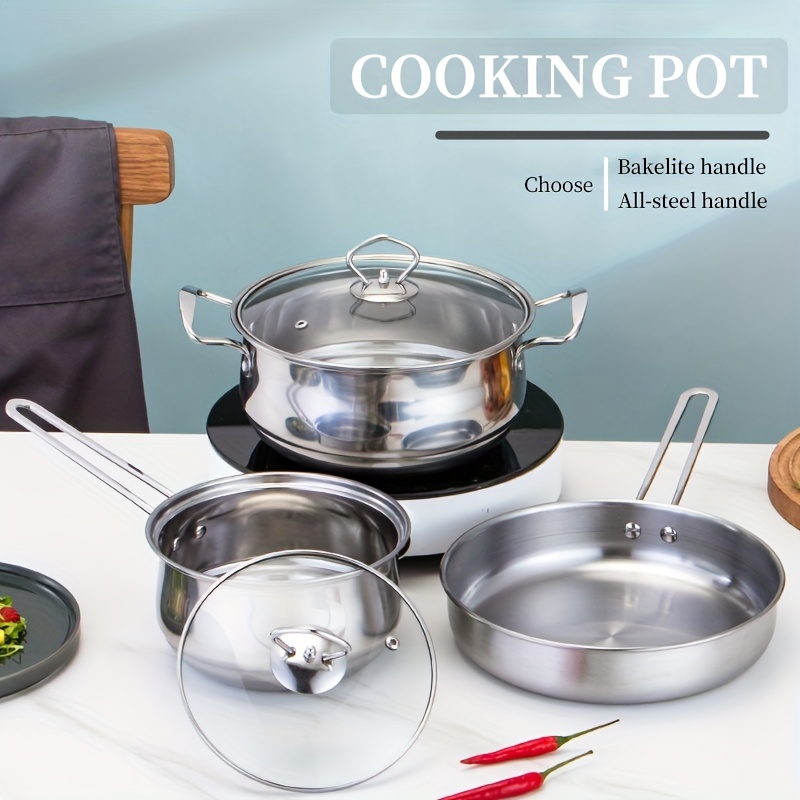 Pots And Pans Set, Aluminum Cookware Set, Nonstick Coating, Fry Pan,  Stockpot With Lid, Black - Temu