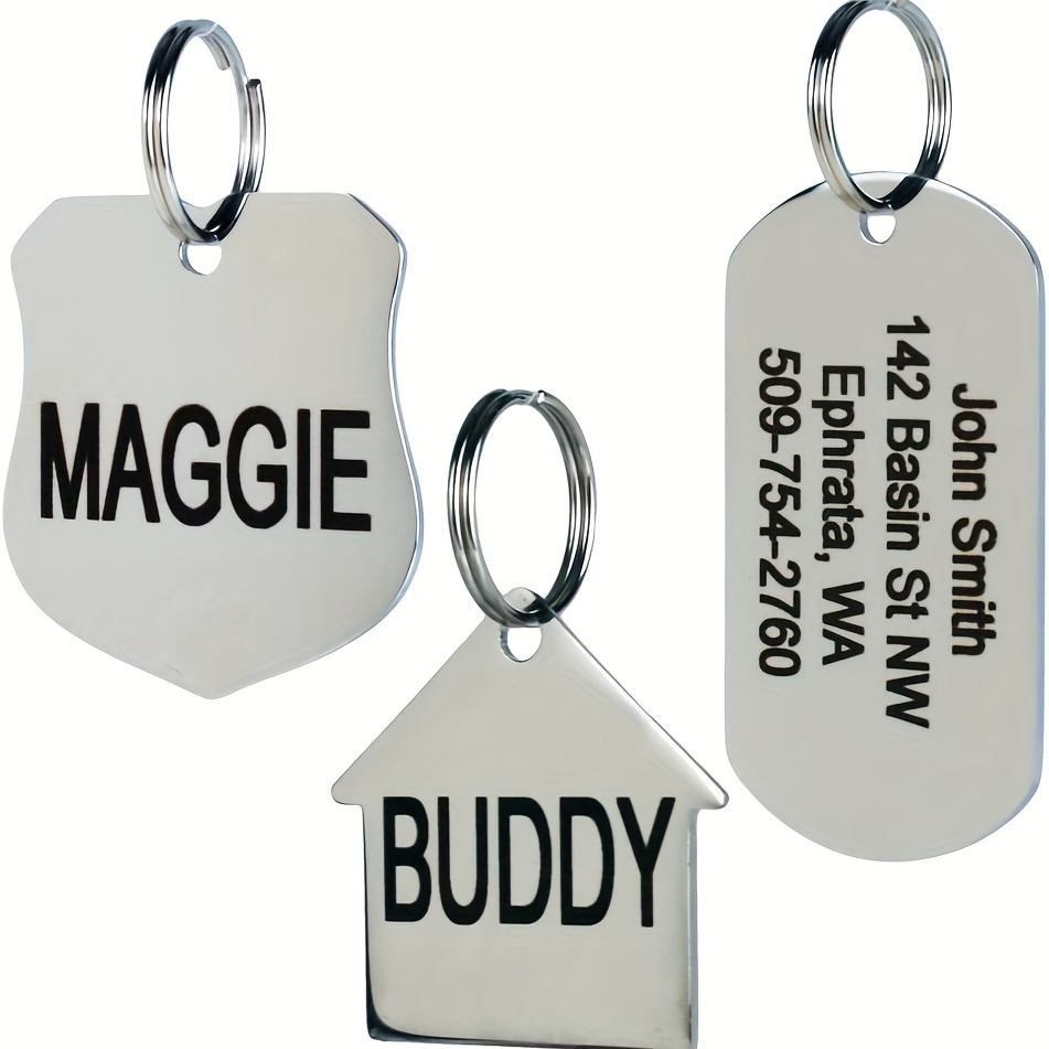 Slide-On Dog Tags, Stainless Steel
