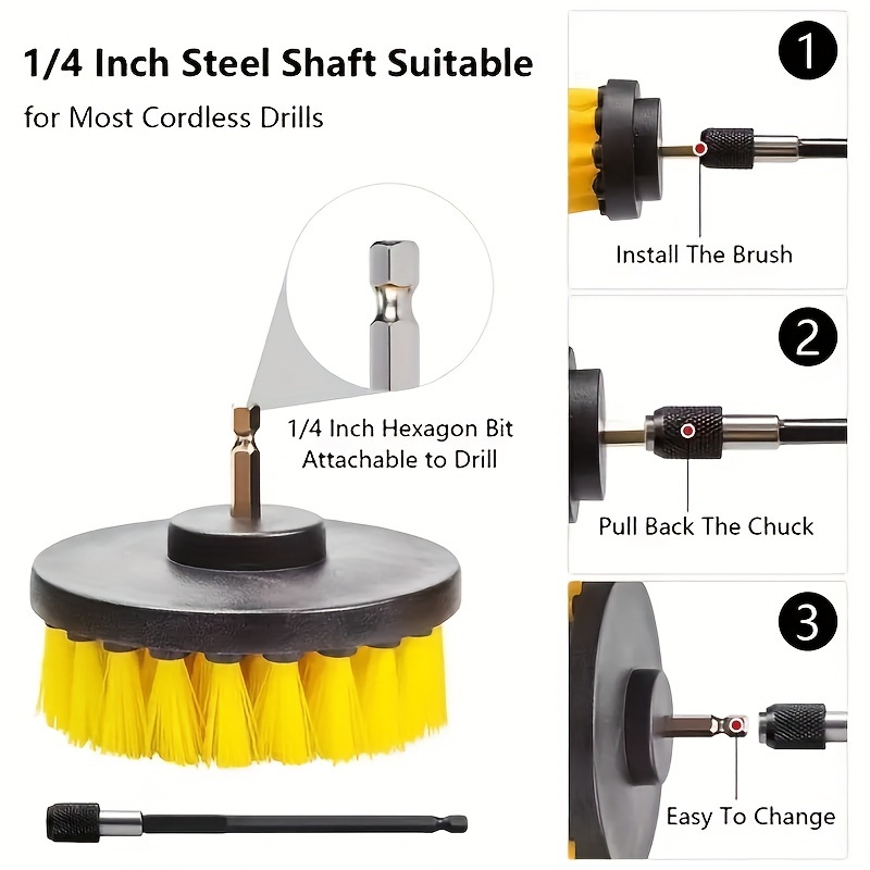 SPAZZOLA PER TRAPANO 4PCS Spazzole per Trapano per Pulire Drill