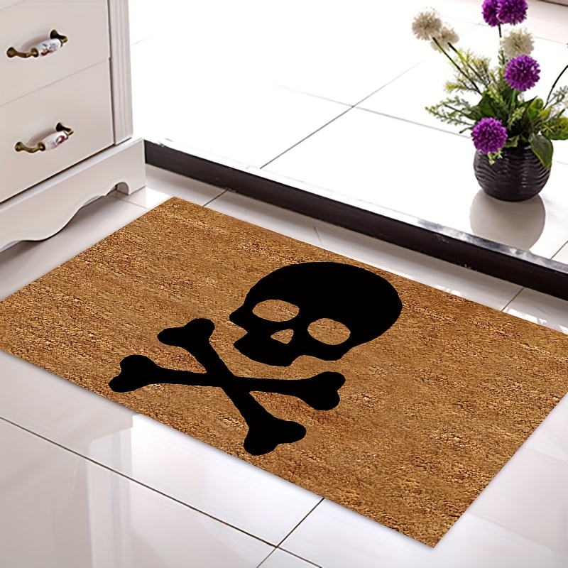 English Skull Door Mat Non Slip Rug for Home Kitchen