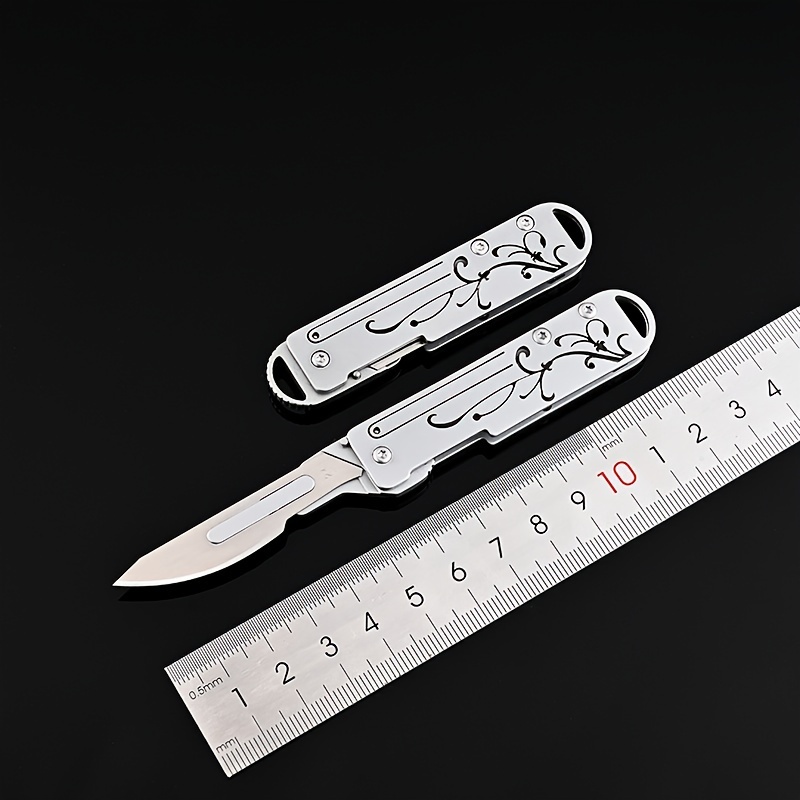 Stainless Steel Utility Knife, Sharp Paper Knife, Scalpel, Portable Key  Pendant, Gift Unboxing, Express Delivery Knife, Replaceable Blade