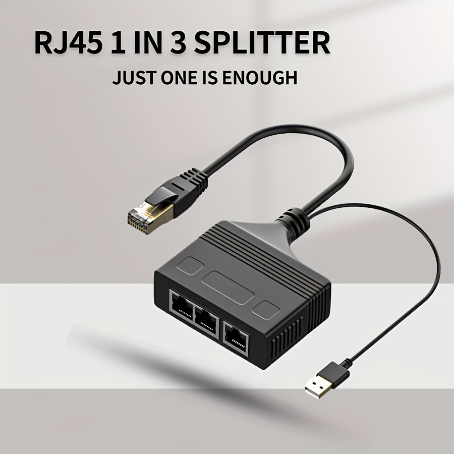 Rj45 Lan Ethernet Network Splitter Adapter Male 1 To 3 - Temu