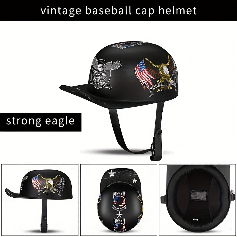 Retro Baseball Cap Motorcycle Half Helmet Open Face Scooter Moped