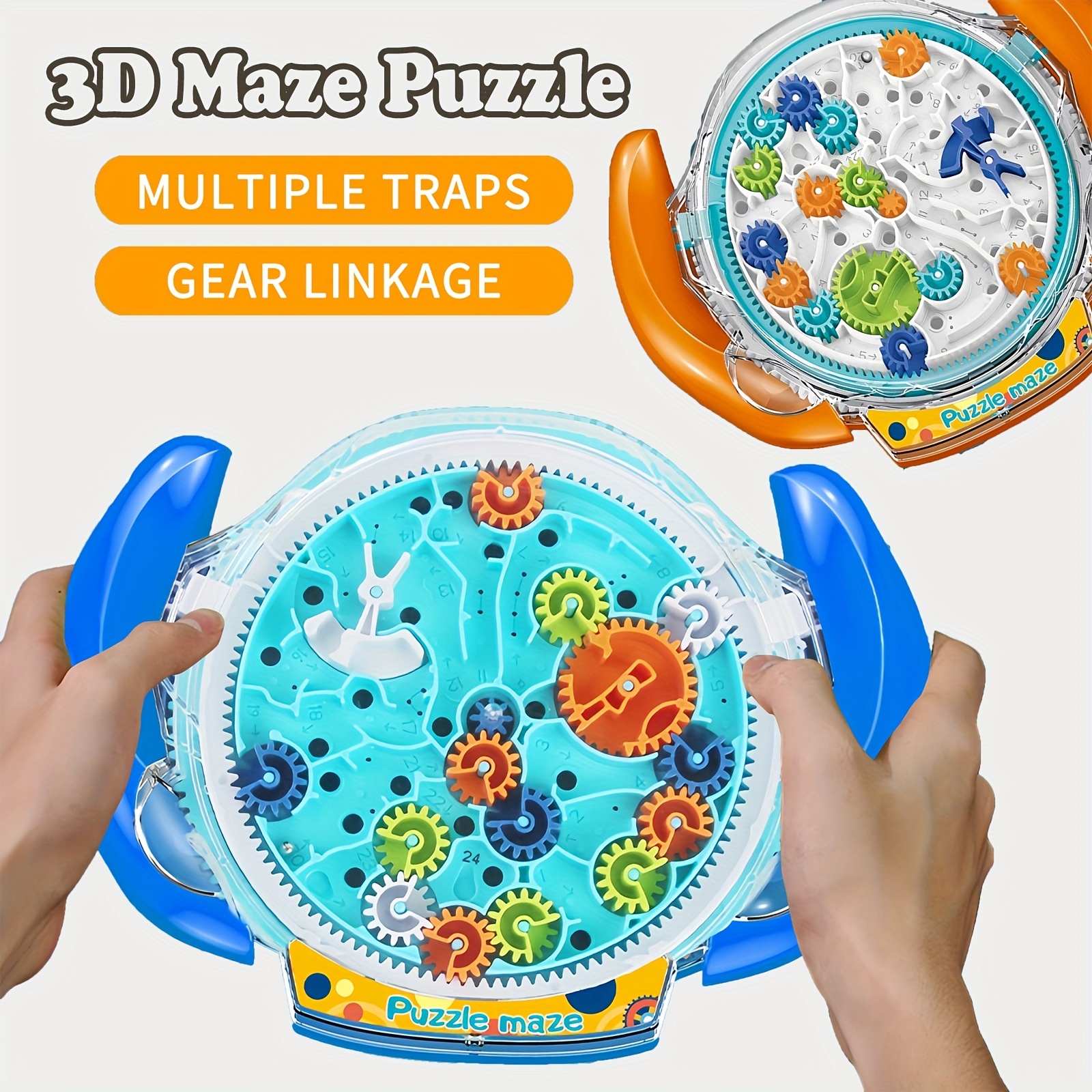 

Children's Intelligence Puzzle, Three-dimensional Maze Puzzle For Children, Brain Teasers Gravity Ball Game Maze Ball Toy Children's Toys, Maze Game Marble Maze With 2 Steel Marbles
