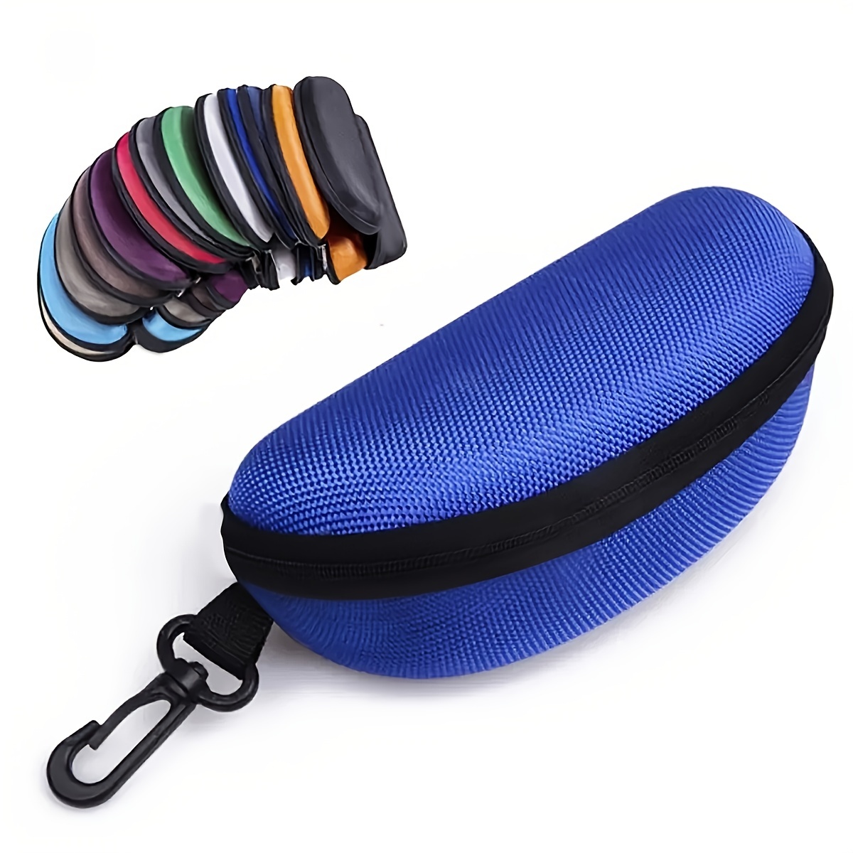Stylish Blue Marble Print Eyeglass Case - Perfect For Women & Men -  Portable & Soft With Carabiner - Temu