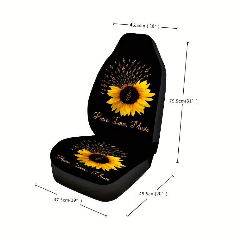 2pcs Funda Asiento Coche Impresa Girasoles Asientos - Temu