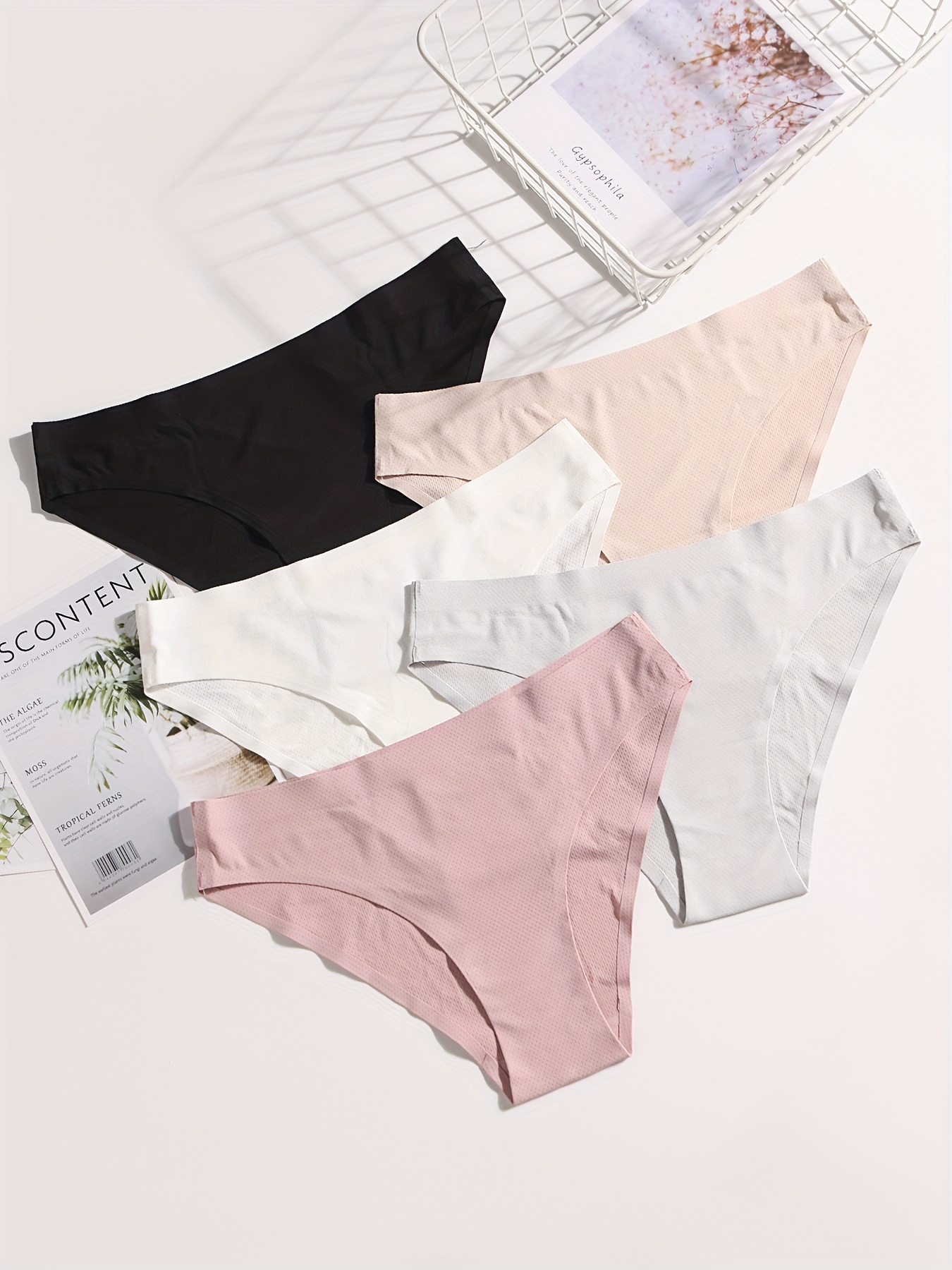 Seamless Solid Color Briefs Comfy Breathable Stretchy - Temu Canada