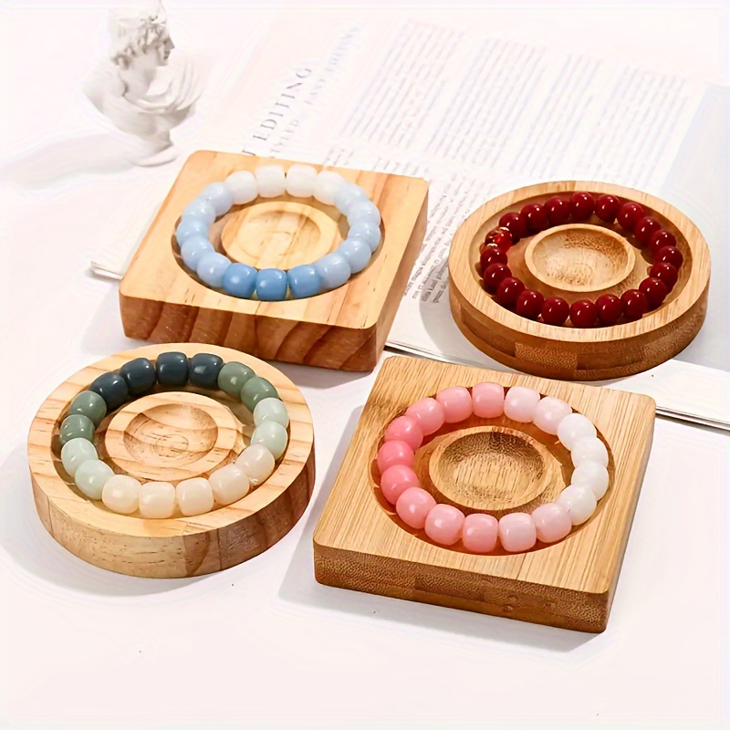 Wooden Display Stand Bracelet Tray Crystal Stone Tray - Temu