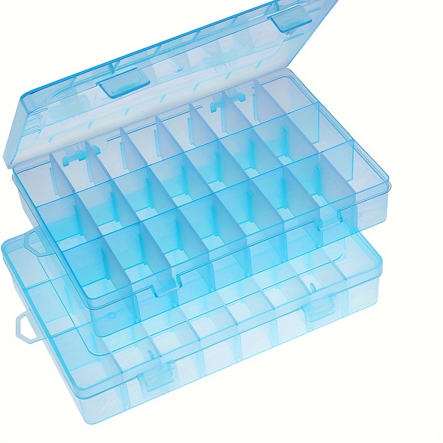 2 Pack 24 Grids Clear Plastic Organizer Box, Storage Container with  Adjustable Divider, Craft and Bead Storage Organizer Box for DIY Jewelry  Tackles