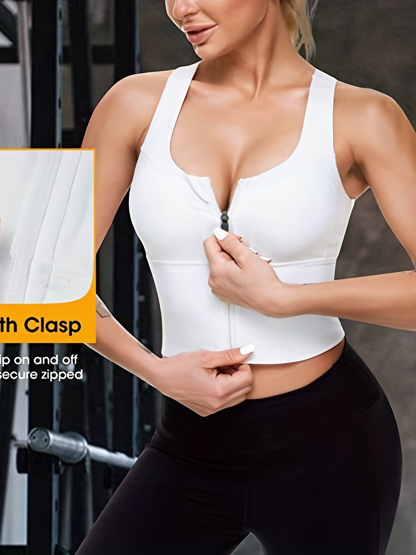 Buy Women Zip Front Sports Bras Longline Fitness Crop Tops Tank