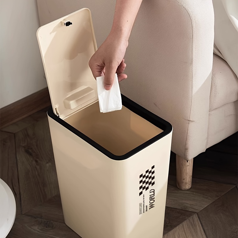 1 Pattumiera Wc Pattumiera Sottile In Plastica Coperchio - Temu