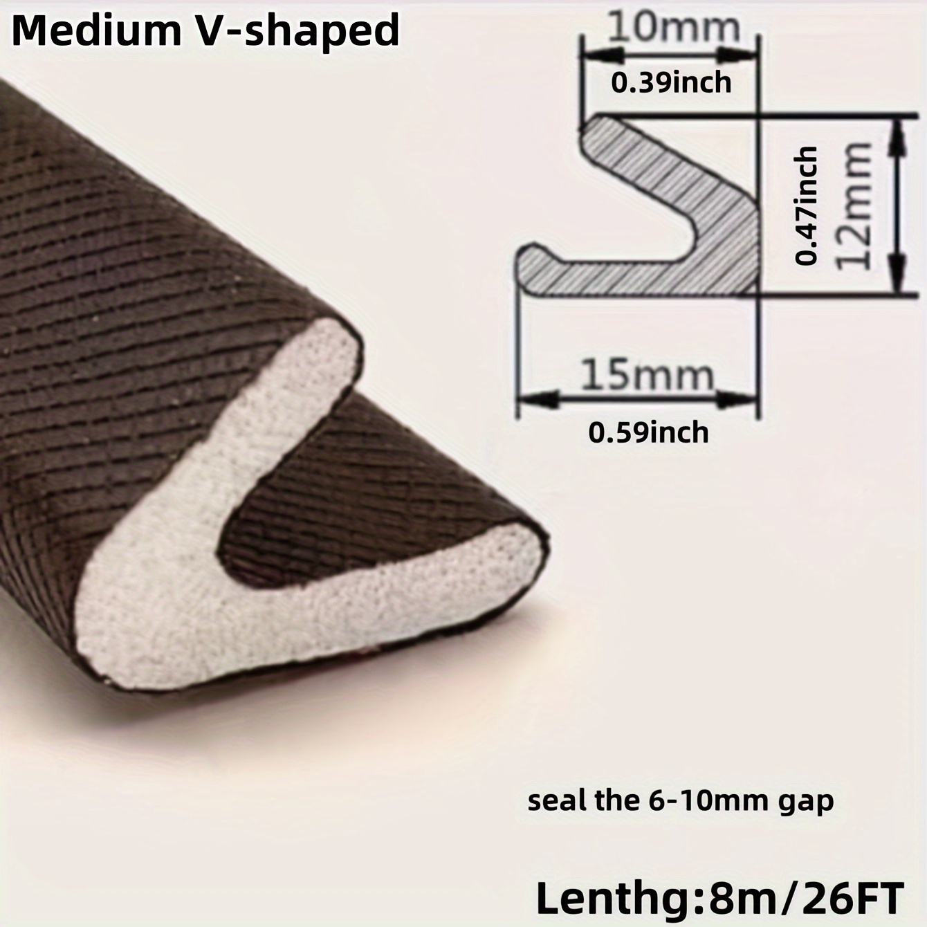 Weather Stripping Seal Strip Doors/windows Wide V Shape Foam - Temu Canada