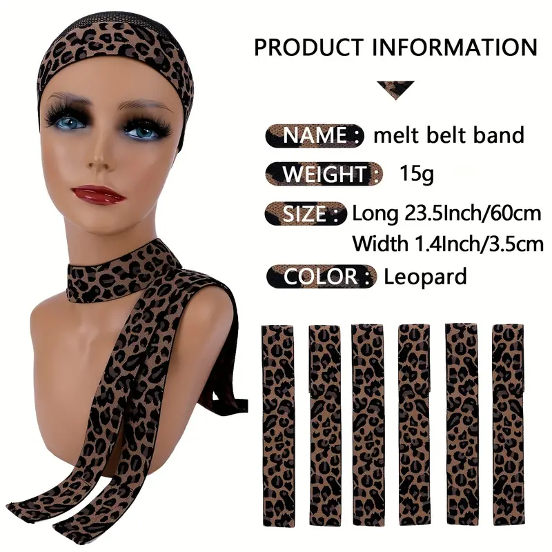 Melt Band Customized Own Logo Name Adjustable Edge Elastic Band for Wigs  Lace Melting Band Black